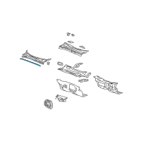 OEM 2011 GMC Acadia Weatherstrip Asm-Hood Rear Diagram - 25844425