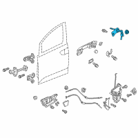 OEM Honda Odyssey Cylinder, Driver Side Door Diagram - 72185-TK8-A01