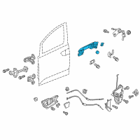 OEM 2011 Honda Odyssey Handle Assembly, Right Front Door (Outer) (Polished Metal Metallic) Diagram - 72140-TK8-A11ZE