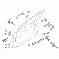 OEM 2014 Hyundai Elantra Coupe Front Door Side Lock Cable Assembly Diagram - 81391-3X500