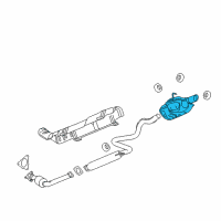 OEM 2009 Chevrolet HHR Exhaust Muffler Assembly (W/ Tail Pipe) Diagram - 15288106