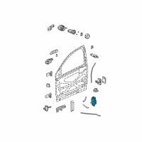 OEM 2006 Saturn Ion Front Side Door Lock Assembly Diagram - 15814082