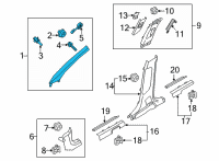 OEM 2021 Kia Sorento Trim Assembly-Fr Pillar Diagram - 85810R5100GYT