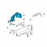 OEM Honda Element Fender, Left Front (Inner) Diagram - 74151-SCV-A80