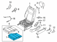 OEM 2022 Nissan Frontier PAD ASSY-CUSHION, FRONT SEAT LH Diagram - 87361-9BU0A