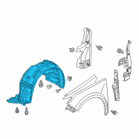 OEM 2016 Honda Odyssey Fender, Left Front (Inner) Diagram - 74151-TK8-A10