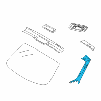 OEM 2009 BMW Z4 Cover, Column A Left Diagram - 51-43-9-128-409