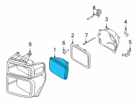 OEM Ford Escort Sealed Beam Diagram - F3UZ-13007-A