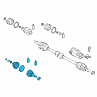 OEM 2018 Hyundai Elantra Joint & Boot Kit-Front Axle Wheel Diagram - 49580-F3000