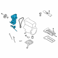 OEM 2011 Kia Soul Cover Assembly-Timing Chain Diagram - 213502B000