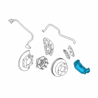 OEM GMC Sierra 2500 HD Caliper Support Diagram - 25997054