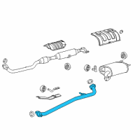 OEM 2014 Lexus ES300h Center Exhaust Pipe Assembly Diagram - 17420-36150
