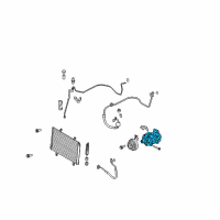OEM Toyota Highlander Compressor Assembly Diagram - 88320-0T010