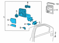 OEM 2022 GMC Sierra 2500 HD Mirror Assembly Diagram - 84944540