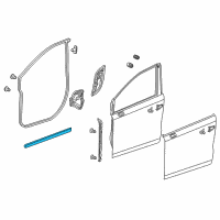 OEM Honda Odyssey Seal, R. FR. Door Side Sill Diagram - 72327-THR-A01