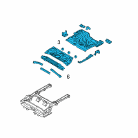 OEM 2013 Hyundai Accent Panel Complete-Rear Floor Diagram - 65500-1R300