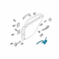 OEM 2012 Kia Forte Rear Door Latch Assembly, Left Diagram - 814101M020