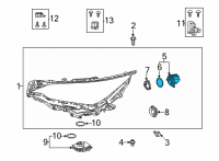 OEM 2022 Lexus NX450h+ UNIT, HEADLAMP FR TU Diagram - 8112A-78350