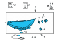 OEM Lexus NX250 UNIT, HEADLAMP W/GAS Diagram - 81145-78270