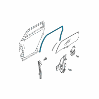 OEM Nissan Murano Glass Run-Rear Door Window, LH Diagram - 82331-CA010