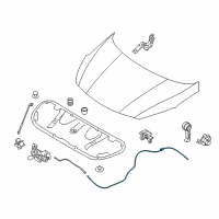 OEM 2017 Kia Forte5 Cable Assembly-Hood Latch Diagram - 81190A7000