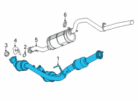 OEM 2022 GMC Sierra 2500 HD Converter & Pipe Diagram - 84653314