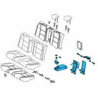 OEM 2015 Lexus ES300h Rear Seat Back Armrest Assembly, Center Diagram - 72830-33B90-A0