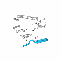 OEM 2003 Jeep Liberty Exhaust Muffler And Tailpipe Diagram - 52101120AD