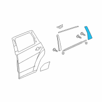 OEM 2010 Acura MDX Garnish Left, Rear Dr (Black Gloss 90) Diagram - 72761-STX-A01ZC