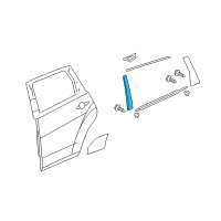 OEM 2009 Acura MDX Garnish Assembly, Right Rear Door Sash (Black) Diagram - 72930-STX-A01ZA