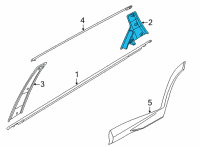 OEM 2022 Hyundai Tucson GARNISH ASSY-RR DR RR FRAME, RH Diagram - 83280-CW010