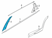 OEM Hyundai Santa Cruz GARNISH ASSY-RR DR FR FRAME, LH Diagram - 83250-CW000