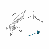 OEM 2004 Kia Rio Front Door Latch Assembly, Right Diagram - 81320FD100BT