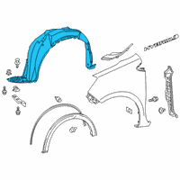 OEM Toyota Prius C Fender Liner Diagram - 53876-52340