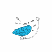 OEM 2005 Nissan Altima Headlamp Housing Assembly, Passenger Side Diagram - 26025-ZB500