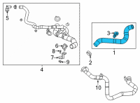 OEM 2022 Cadillac CT4 Upper Hose Diagram - 84764256