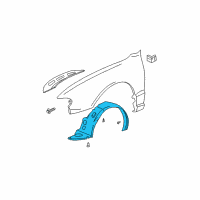 OEM 2005 Hyundai Accent Front Wheel Guard Assembly, Left Diagram - 86811-25500