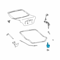 OEM 2000 Hyundai Accent Tail Gate Latch Assembly Diagram - 81730-25020