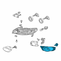 OEM 2009 Honda Civic Foglight Unit, Passenger Side (C00) Diagram - 33901-SNA-305