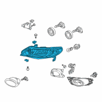 OEM Honda Headlight Unit, Passenger Side Diagram - 33101-SNA-A02