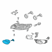 OEM 2004 Honda Accord Foglight Assembly, Passenger Side Diagram - 08V31-S5D-1M101