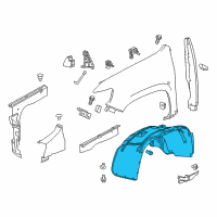 OEM 2016 GMC Canyon Fender Liner Diagram - 84231356