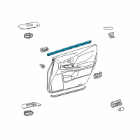 OEM Lexus HS250h Weatherstrip, Front Door Glass, Inner RH Diagram - 68171-75010