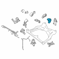 OEM 2017 Nissan Maxima Rear Engine Mount Bracket Left Diagram - 11333-JA10A