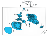 OEM 2021 GMC Yukon Mirror Assembly Diagram - 84977502