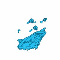 OEM Nissan Altima Passenger Side Headlight Assembly Diagram - 26010-JA00B