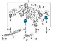 OEM 2022 Cadillac CT5 Suspension Crossmember Rear Mount Diagram - 23385699