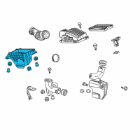 OEM 2009 Honda Odyssey Case Set, Air Cleaner Diagram - 17244-RGW-S00