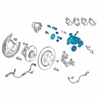 OEM 2021 Honda Civic Caliper Sub-Assembly, Left Rear Diagram - 43019-TGG-A02