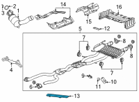 OEM Cadillac CT4 Muffler & Pipe Brace Diagram - 84624508